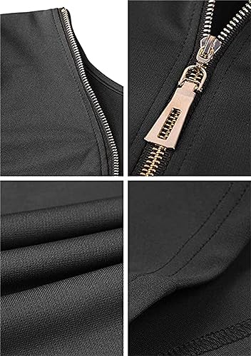 Black Classic fashionable and high quality Women's Solid Color Club Dresses with Zipper Back Bodycon/bandage dress Sex Midi Dress with Long Sleeves party, dinner, wedding, outdoor