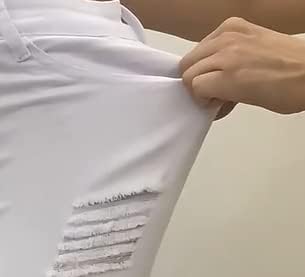 Classic white ripped slim fit denim Women' Work Casual Pants with Super Stretch Comfortable Skinny Legs for Work (sizes 27, 28, 30, 32, 34)