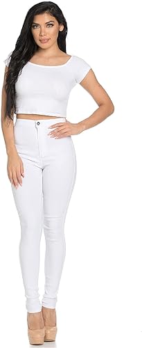 High quality Classic white slim fit denim Women' Work Casual Pants with Super Stretch Comfortable Skinny Legs for Work (sizes 27, 28, 30, 32, 34)
