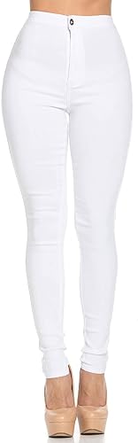 High quality Classic white slim fit denim Women' Work Casual Pants with Super Stretch Comfortable Skinny Legs for Work (sizes 27, 28, 30, 32, 34)