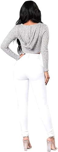 High quality Classic white slim fit denim Women' Work Casual Pants with Super Stretch Comfortable Skinny Legs for Work (sizes 27, 28, 30, 32, 34)