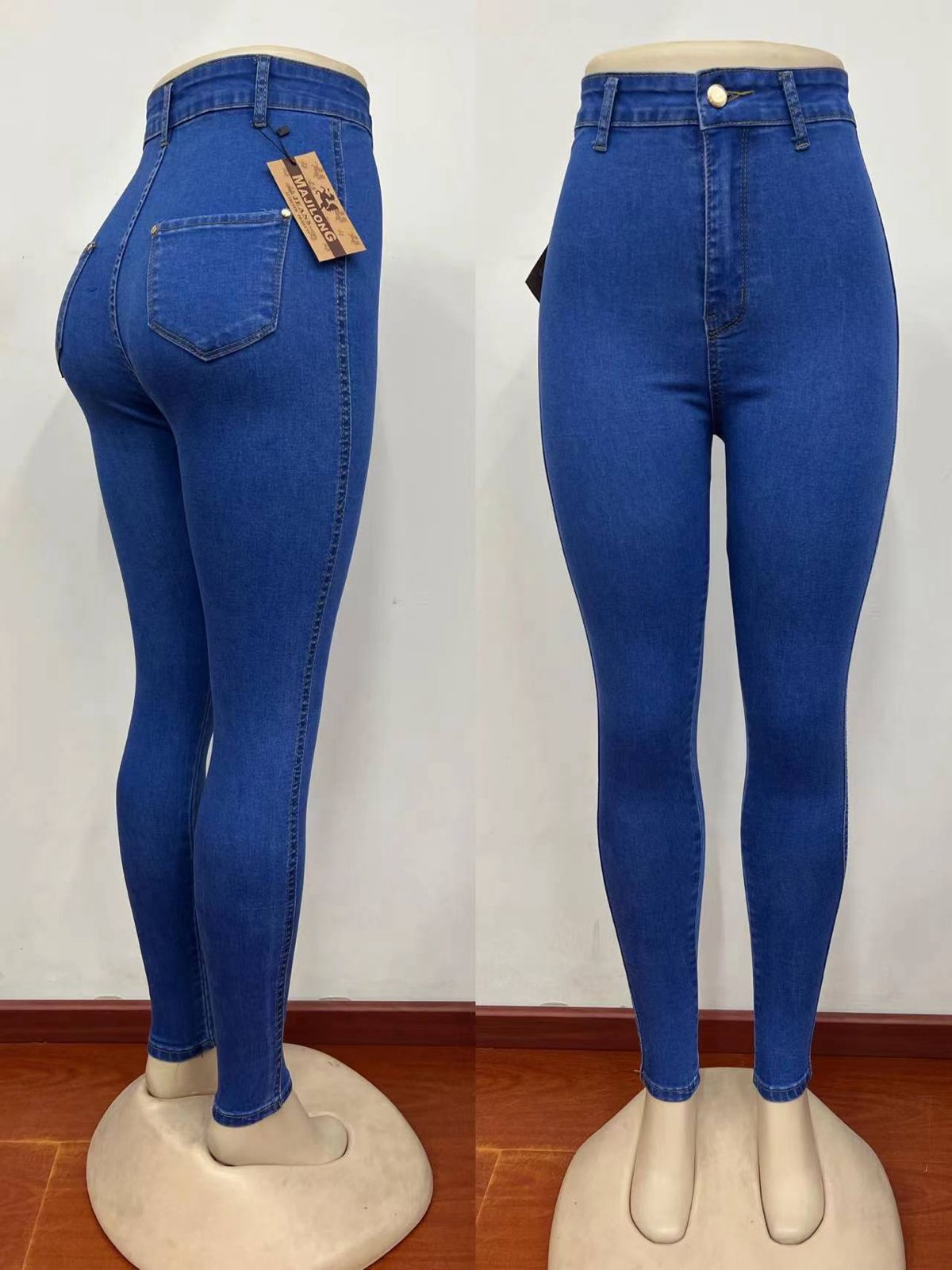 Classic blue skinny/slim denim trouser/ jeans Women' Work Casual Pants with Super Stretch Comfortable Skinny Legs for Work (sizes 27, 28, 30, 32, 34)