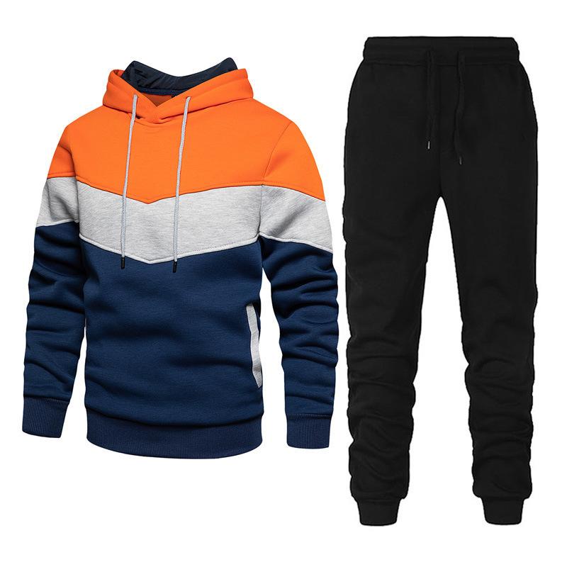 Black/brown Trendy and in fashion classic Suits for Men men's sweatsuits Sweat Track Suits 2-Piece Casual Athletic Jogging Warm-Up Complete Zip Sets