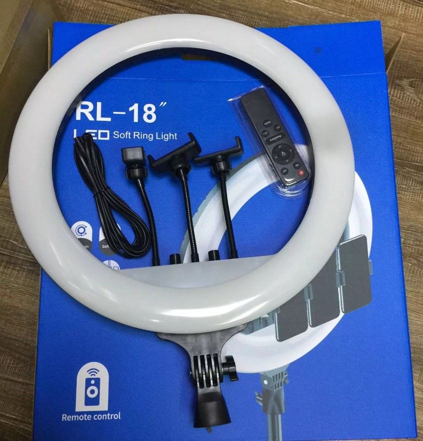 18 Inch Ring Light With Remote Control & 3 Phone Holders(NO TRIPOD STAND) | Photography Studio lighting | Selfie Ring Light | Makeup Light | Vlogging Light