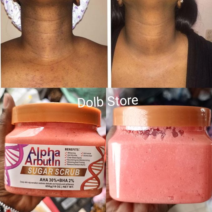 DR MEINAIER Alpha Arbutin Whitening Sugar Scrub Face&Body-Dead Skin, Stretchmarks &Acne Remover