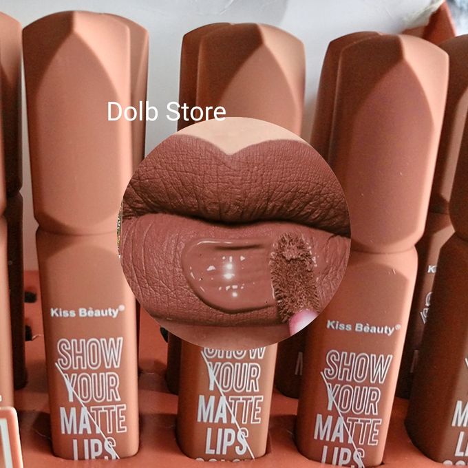 Kiss Beauty 3PCs Sexy Nude Waterproof Lip Matte Liquid Lipstick+FreeGift