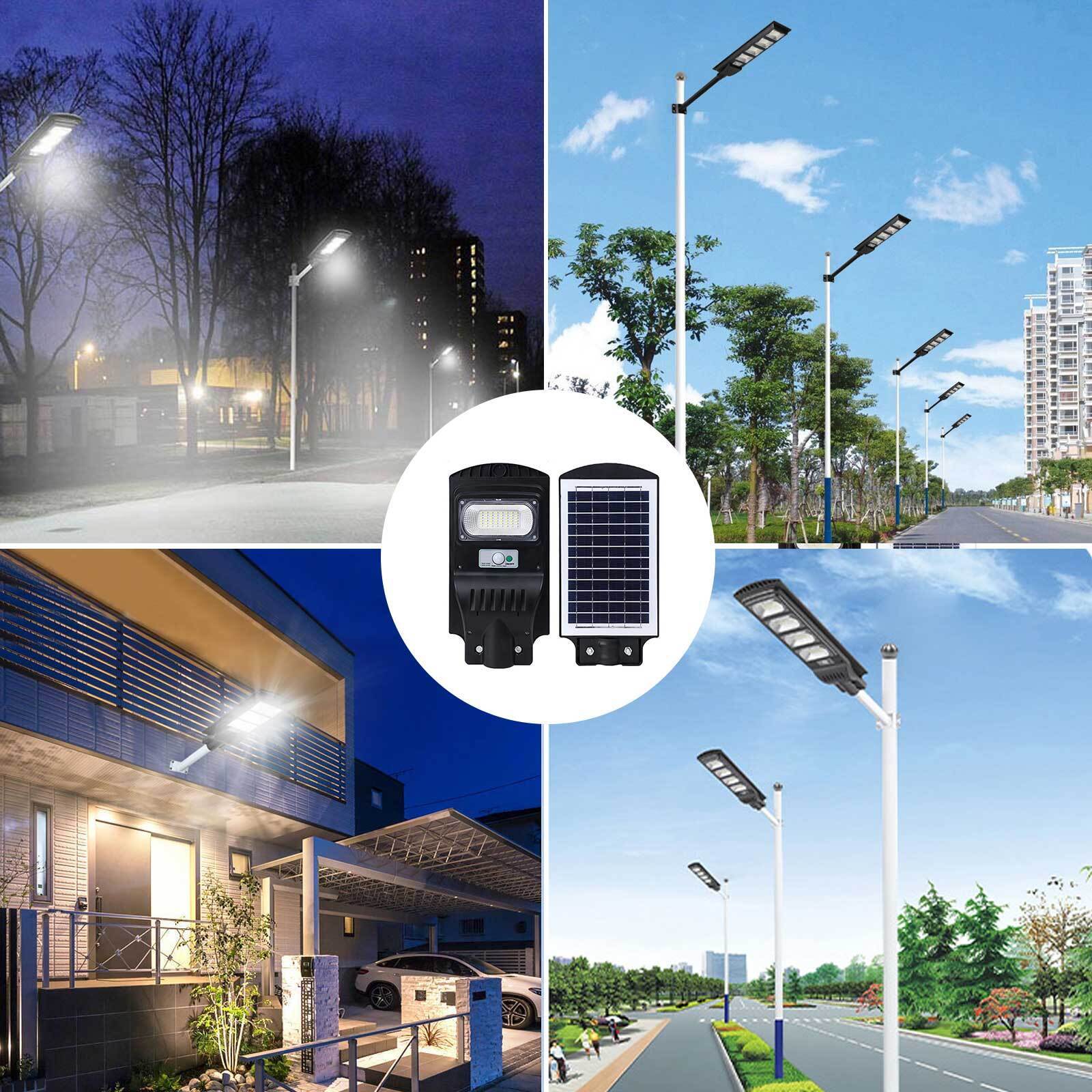100W Commercial LED Solar Street Light Dusk-to-Dawn Road Lamp Motion Sensor 9900000LM 100W Solar Street Light Outdoor Waterproof Outdoor LED Street Light Dusk to Dawn