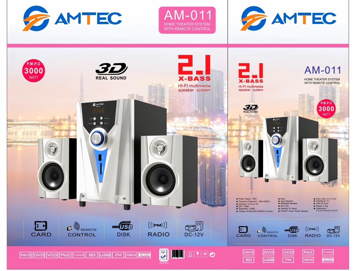 Amtec AM-011 2.1 Home Theatre Sub Woofer AC/DC-MF/BT-USB-Amtec