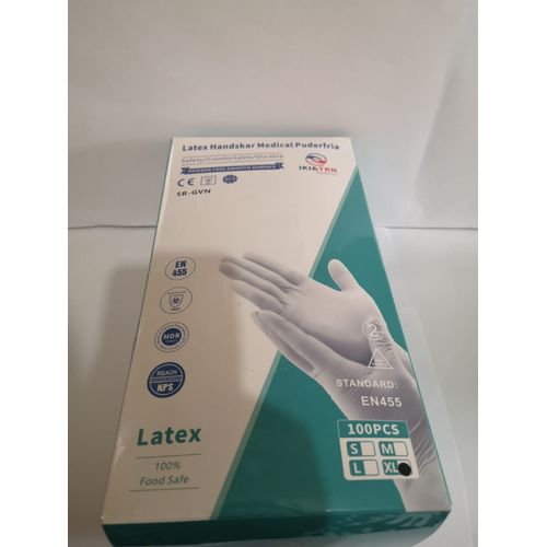 LATEX MEDICAL EXAMINATION GLOVES ,100PCS,POWDER FREE,SMOOTH SURFACE.