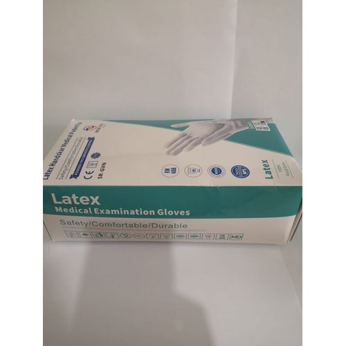 LATEX MEDICAL EXAMINATION GLOVES ,100PCS,POWDER FREE,SMOOTH SURFACE.