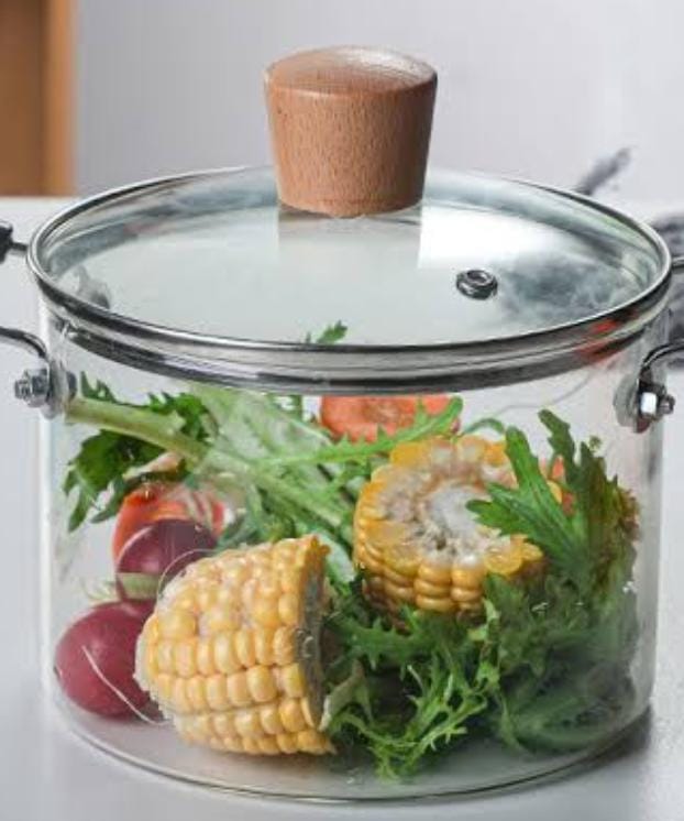 Clear Glass Cooking Pot - 1.5L/50 OZ Class Pots for Cooking on Stove - Glass Cookware Stovetop Pot Set - Glass simmer Pot for Stove Top for Pasta Noodle, Soup, Milk, Baby Food