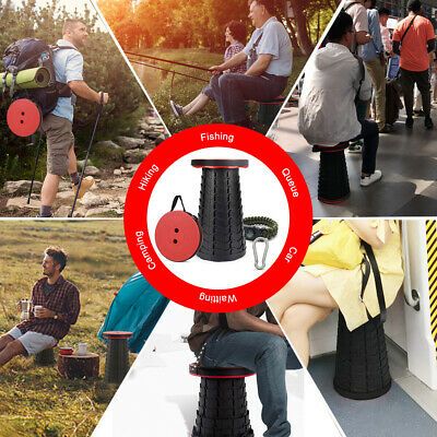 Upgraded Portable Collapsible Telescopic Stool, Sturdy Foldable Stool with Load Capacity of 400lbs, Retractable Camping Stool for Hiking, Fishing Tours BBQ Parties Indoor & Outdoor Activities