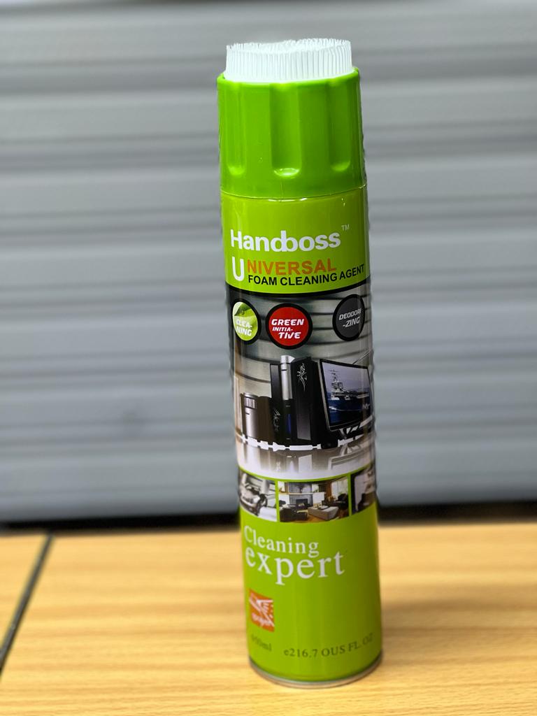Handboss Foam Cleaner - GreenThe Handboss Universal Foam Cleaning Agent contains a natural surface active agent with fast penetration and cleaning property for powerful dirt removing performance. This