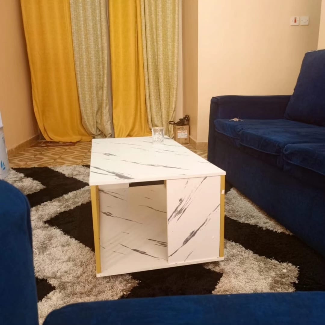 Quality Marble Textured Coffee Table Kitchen & Dining Room Furniture Light and luxury Wide table top Double layer storage Smooth texture marbling