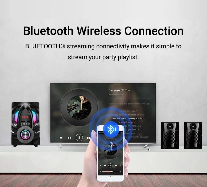 (New Arrival)TAGWOOD LS-421H 2.1CH 6000W PMPO WOOFER Home Audio SPEAKER BLUETOOTH/FM/SB/USB Subwoofer Speaker System
