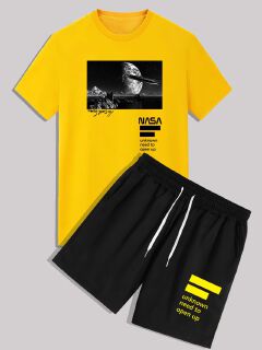 Man clothes  Men's clothing - Summer - Short-sleeved T-shirt - Printed - New style T-shirt+short  Short-sleeved men's T-shirt 1201