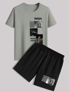 Man clothes  Men's clothing - Summer - Short-sleeved T-shirt - Printed - New style T-shirt+short  Short-sleeved men's T-shirt 1201