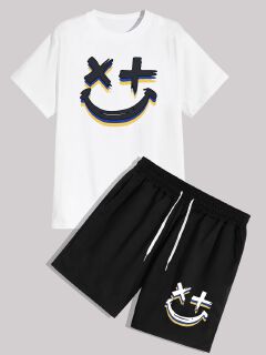Man clothes  Men's clothing - Summer - Short-sleeved T-shirt - Printed - New style T-shirt+short  Short-sleeved men's T-shirt 1201