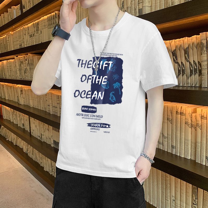 Men's clothing - Summer - Short-sleeved T-shirt - Printed - New style【4 pieces 】 Short sleeve T-shirt Men 1107