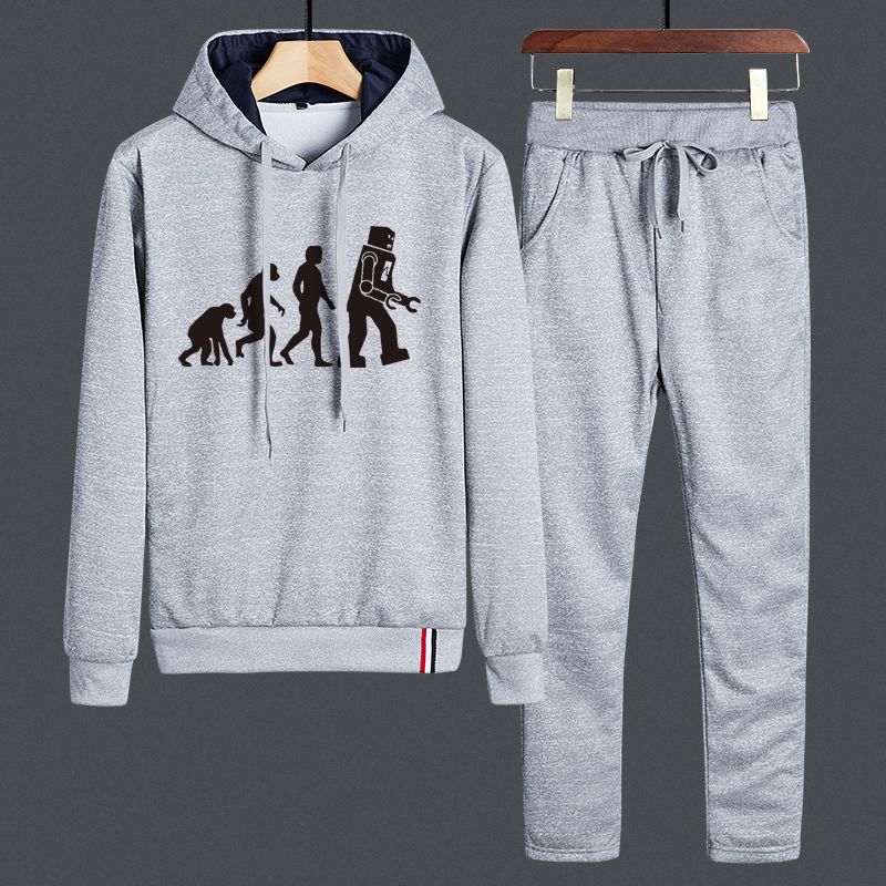 【Hoodie+Sweatpants 】 Men's hooded casual fashion Autumn/Winter sweatshirt two-piece top + pants