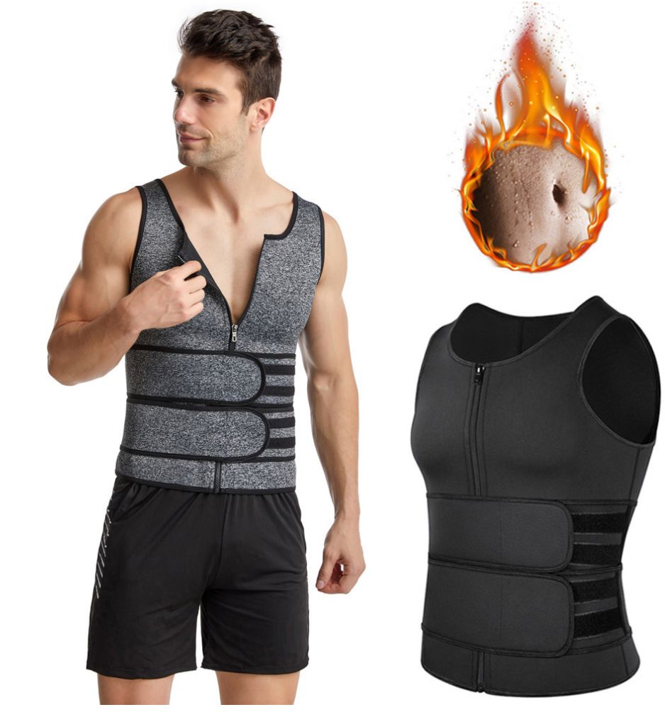 Sauna Double Belt Vest Male Sports Vest Gym Shirt Neoprene Suddenly And Violently Sweat Suit