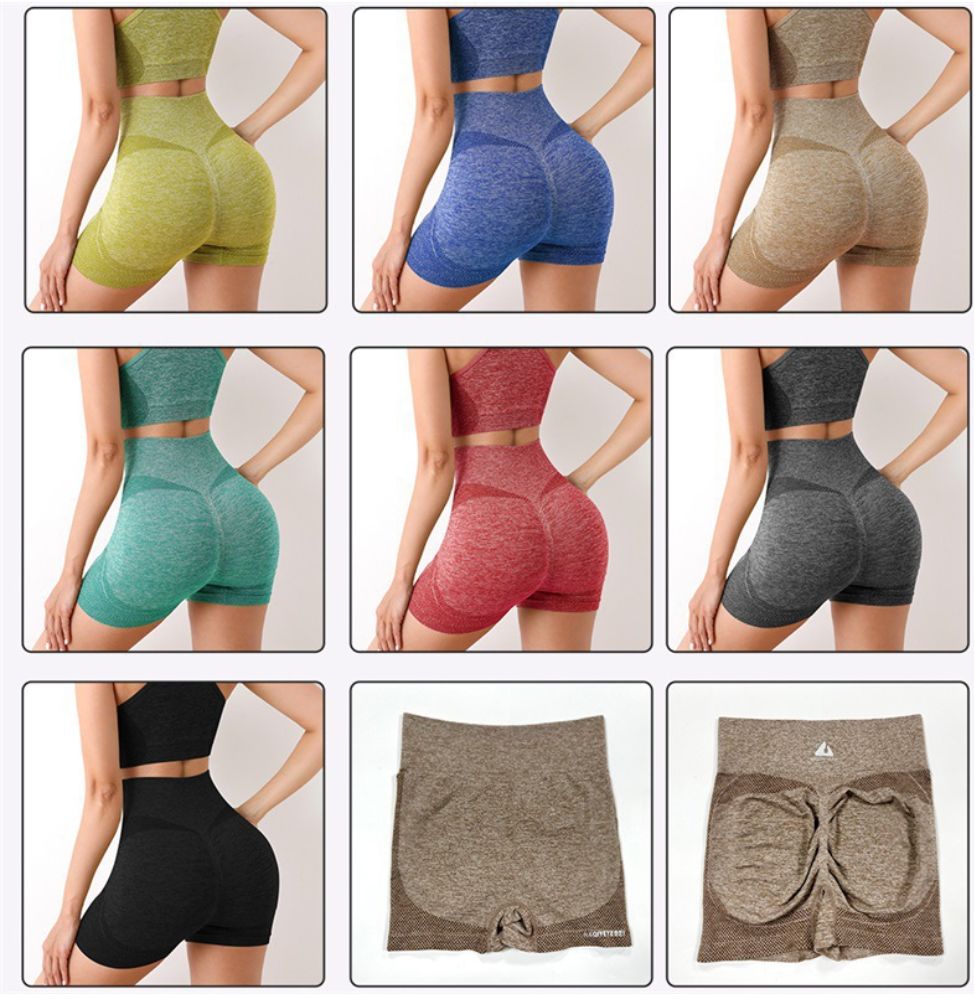 Women’s Yoga Set – High-Waisted Peach Buttocks Fitness Pants & Shock-Absorbing Sports Bra | Tight-Fitting Workout Shorts & Lingerie Underwear