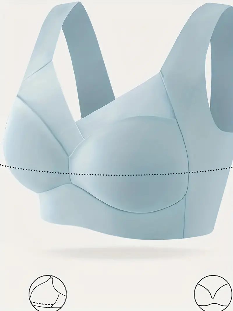 Contrast Mesh Wireless Bra, Comfy & Breathable Push Up Tank Bras, Women's lingerie & Underwear