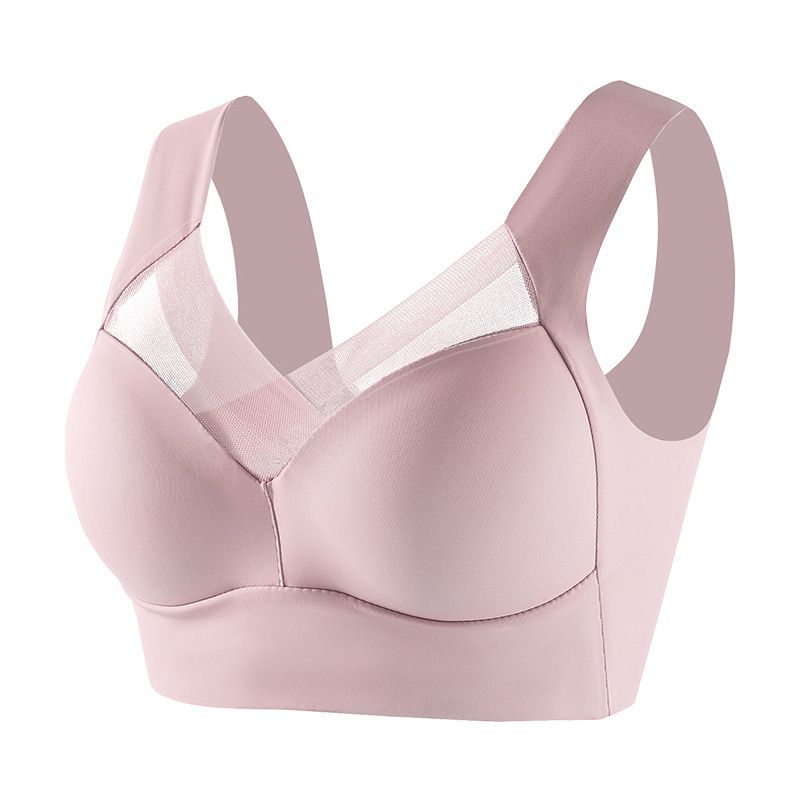 Contrast Mesh Wireless Bra, Comfy & Breathable Push Up Tank Bras, Women's lingerie & Underwear