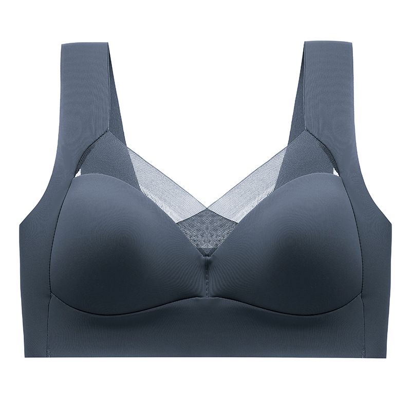 Contrast Mesh Wireless Bra, Comfy & Breathable Push Up Tank Bras, Women's lingerie & Underwear