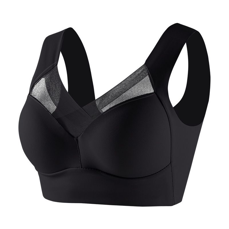 Contrast Mesh Wireless Bra, Comfy & Breathable Push Up Tank Bras, Women's lingerie & Underwear