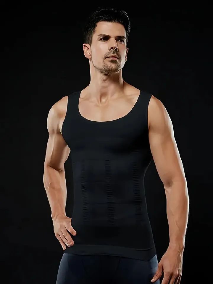 Men's Compression Body Shaper Tank Top, Slimming Vest T-shirt