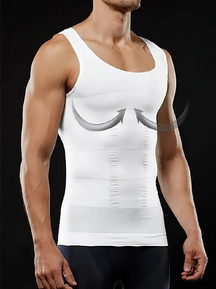 Men's Compression Body Shaper Tank Top, Slimming Vest T-shirt