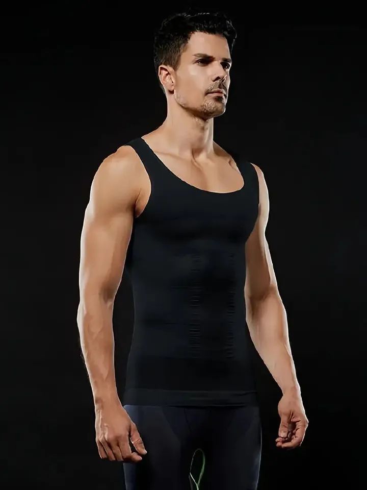 Men's Compression Body Shaper Tank Top, Slimming Vest T-shirt