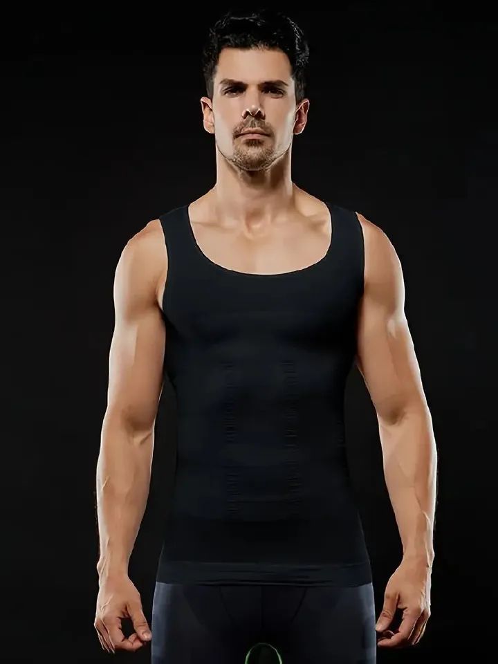 Men's Compression Body Shaper Tank Top, Slimming Vest T-shirt