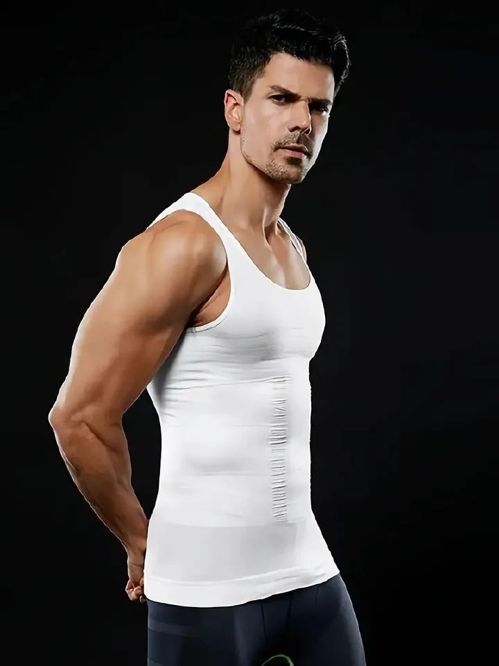 Men's Compression Body Shaper Tank Top, Slimming Vest T-shirt