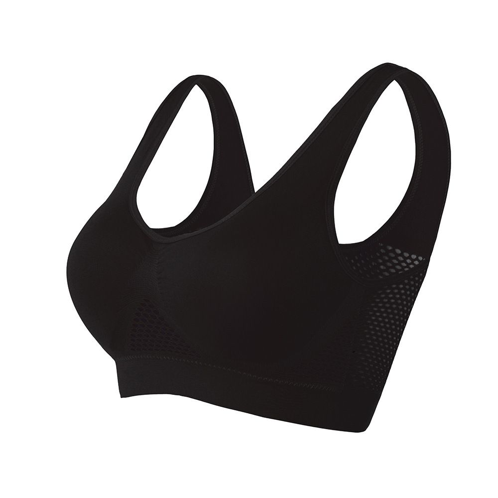 Plus Size Sports Bras For Women Seamless Bra With Pads, Women's Plus Breathable High Stretch Solid Bra