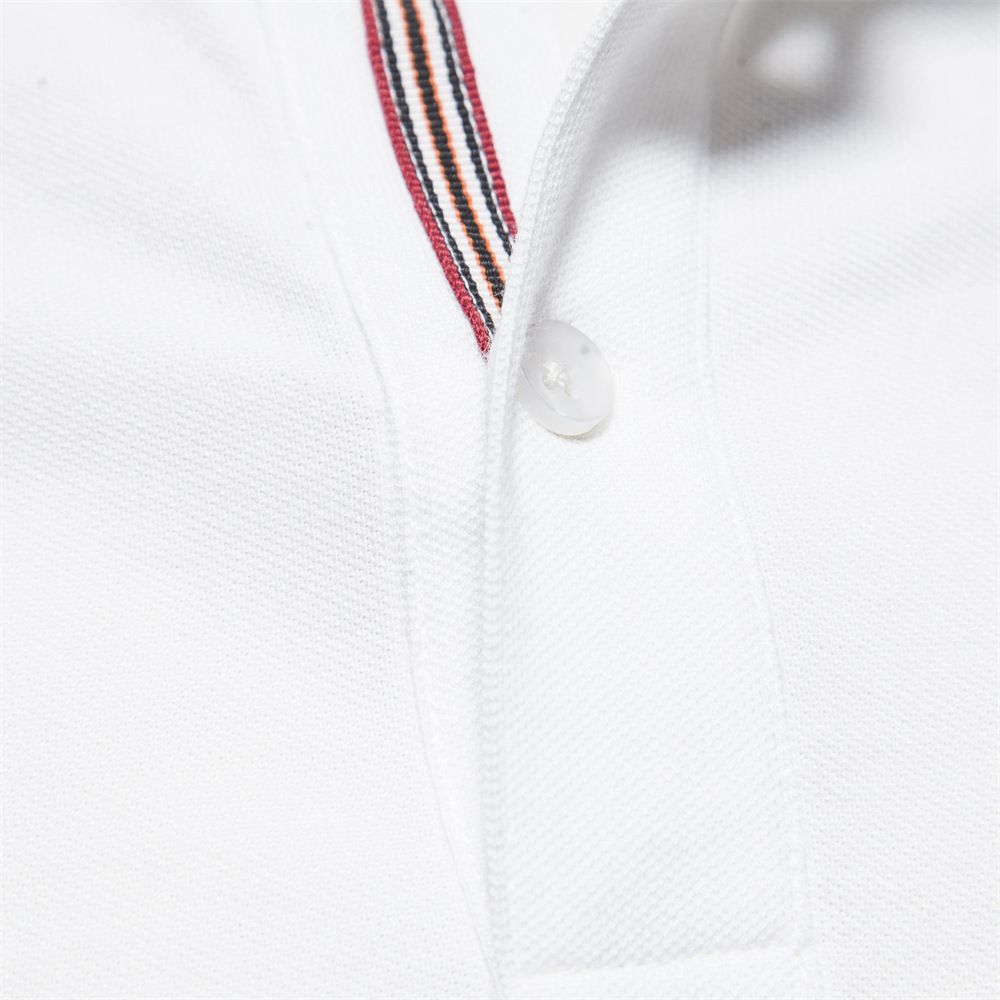 Men Solid Giraffe Embroidery Short Sleeve Cotton Polo Shirts, Men's Fashion Stand Collar Button Up Shirts For Business And Leisurewear