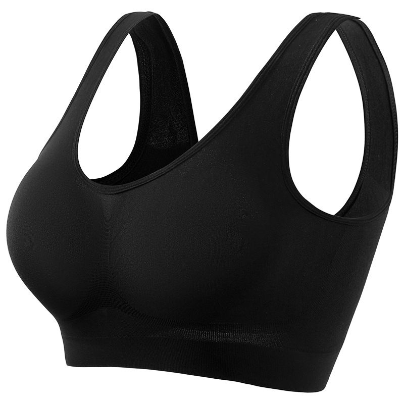 Women's Comfortable Plus Size Thin Sports Bra, Single Layer Solid Wireless Cami Intimates Bras, Women's Lingerie & Underwear
