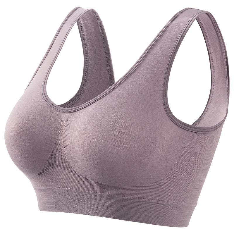 Women's Comfortable Plus Size Thin Sports Bra, Single Layer Solid Wireless Cami Intimates Bras, Women's Lingerie & Underwear
