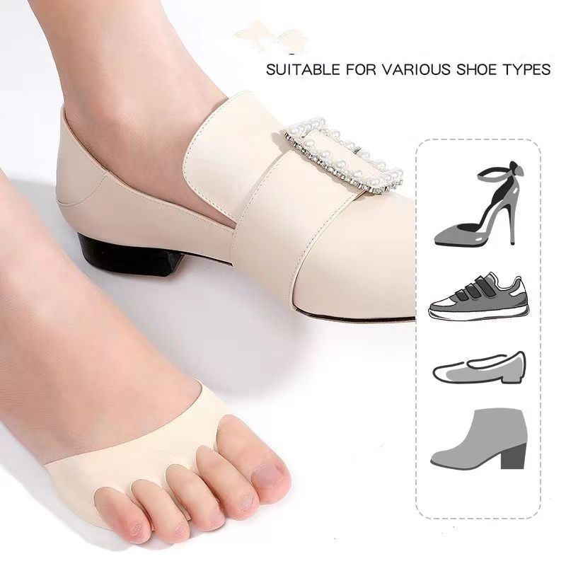 4 pairs  Toes Forefoot Pads for Women High Heels Half Insoles Foot Pain Care Absorbs Shock Socks Toe Pad Massaging Toe Pad