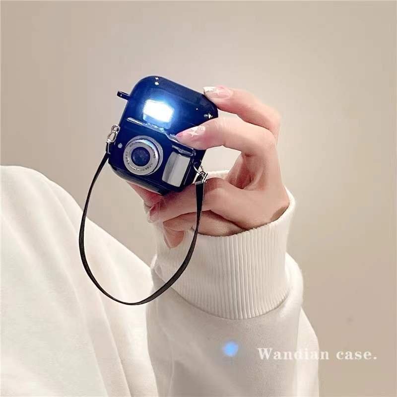 INS Cartoon Camera Bling Shutter Case Gen 2nd 3rd Earphone Cover Case for Apple Airpods Pro for Air Pods AirPods 1 2 3
