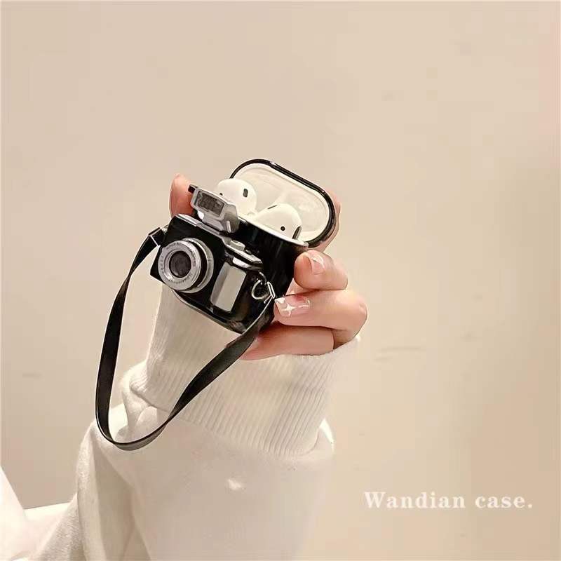 INS Cartoon Camera Bling Shutter Case Gen 2nd 3rd Earphone Cover Case for Apple Airpods Pro for Air Pods AirPods 1 2 3
