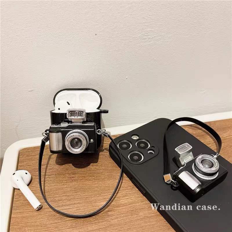 INS Cartoon Camera Bling Shutter Case Gen 2nd 3rd Earphone Cover Case for Apple Airpods Pro for Air Pods AirPods 1 2 3