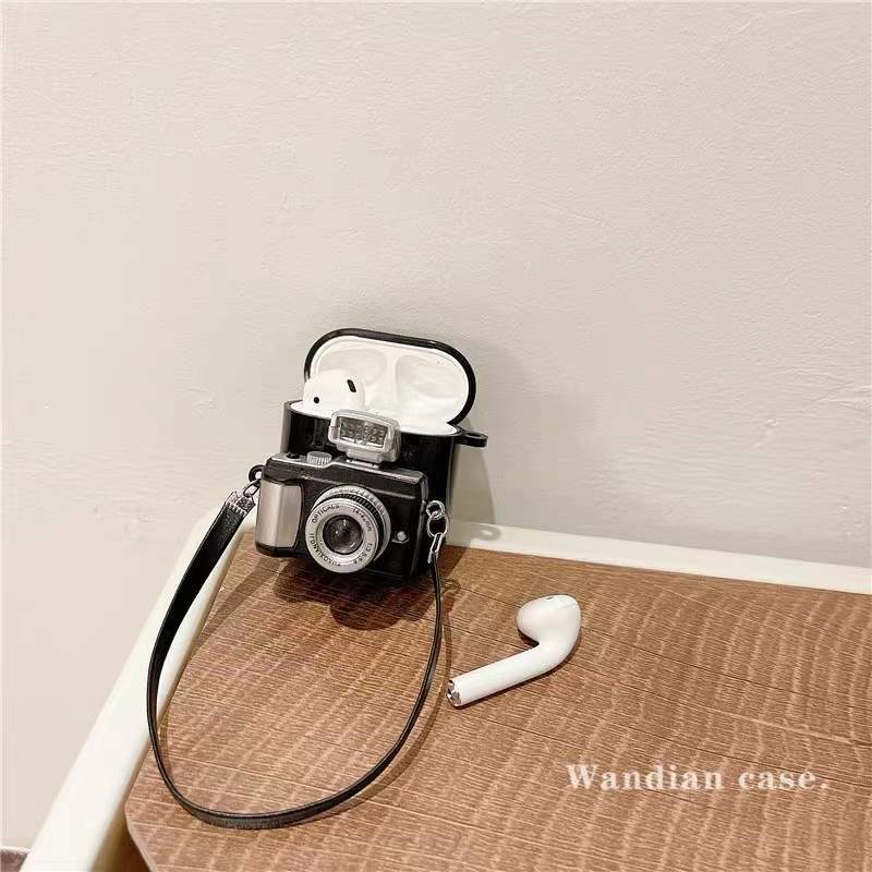 INS Cartoon Camera Bling Shutter Case Gen 2nd 3rd Earphone Cover Case for Apple Airpods Pro for Air Pods AirPods 1 2 3