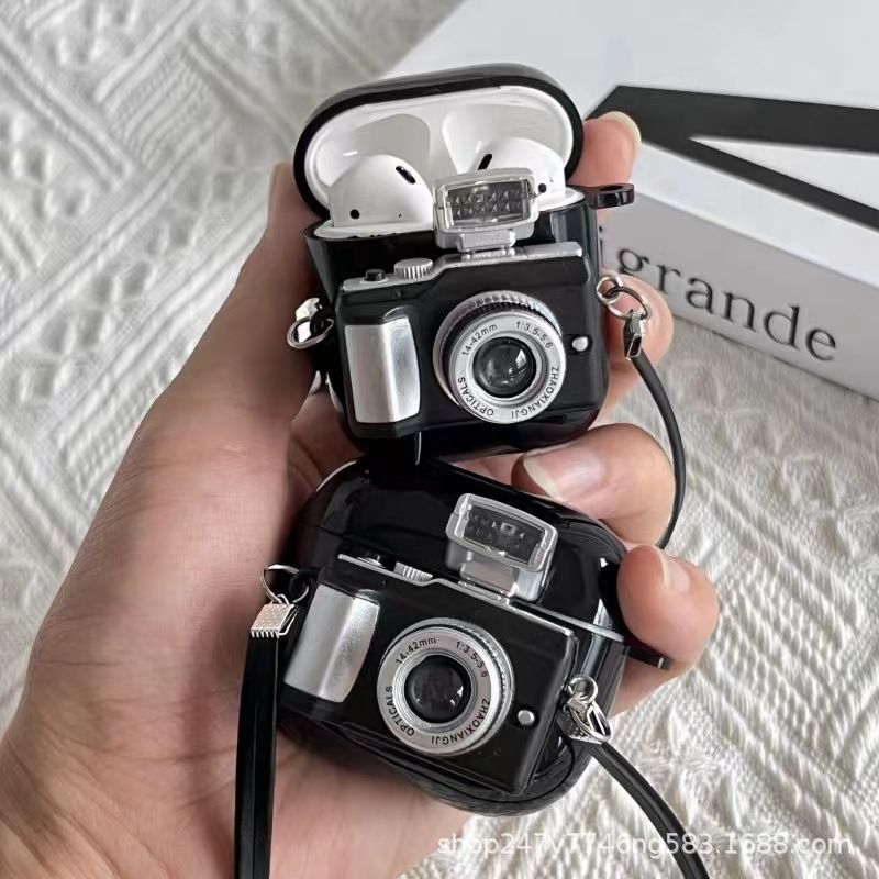 INS Cartoon Camera Bling Shutter Case Gen 2nd 3rd Earphone Cover Case for Apple Airpods Pro for Air Pods AirPods 1 2 3