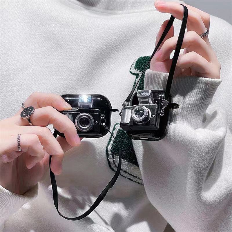 INS Cartoon Camera Bling Shutter Case Gen 2nd 3rd Earphone Cover Case for Apple Airpods Pro for Air Pods AirPods 1 2 3