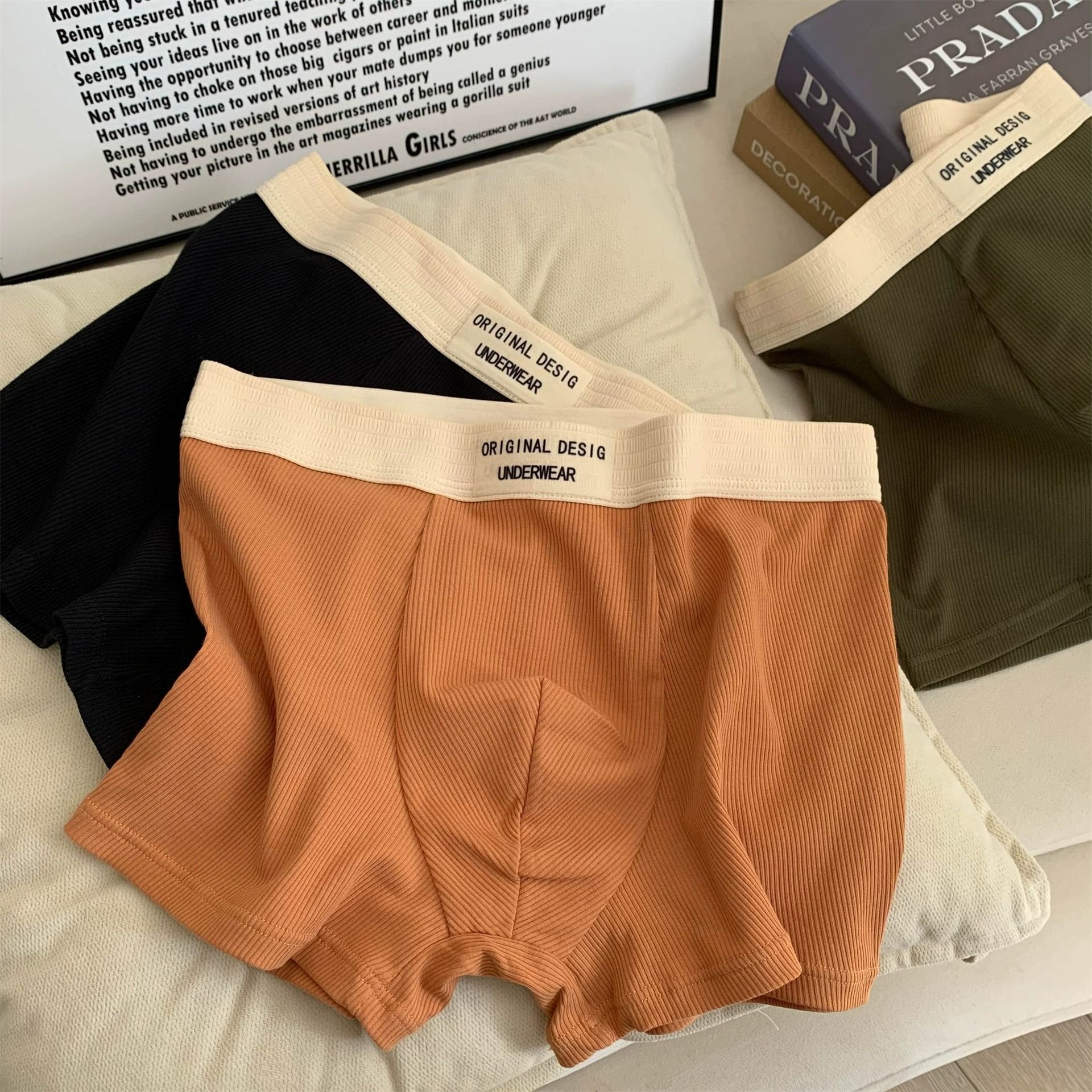 3pc Men cotton Underwear Man Underpants Boxer Shorts Breathable Male Boy Sports Underpants Male U Convex Underwear Male Undergarments