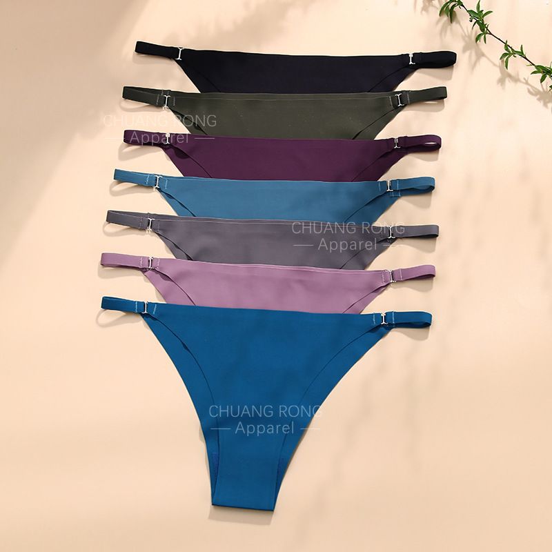 4Pcs Ladies Ice Silk Briefs Middle Waist Quick Dry Hip Lifting Ladies Thongs  Seamless Solid color Stretch Panties Women Underwear Seamless Thong  Sexy Ladies Briefs deep V Middle waist seamless brief