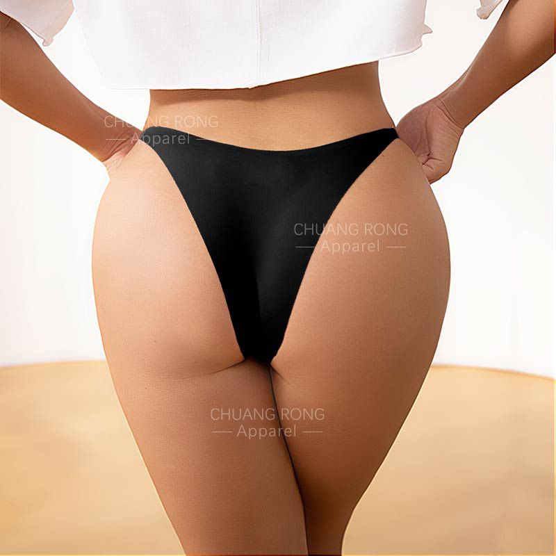4Pcs Ladies Ice Silk Briefs Middle Waist Quick Dry Hip Lifting Ladies Thongs  Seamless Solid color Stretch Panties Women Underwear Seamless Thong  Sexy Ladies Briefs deep V Middle waist seamless brief
