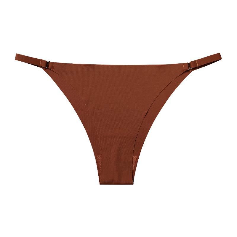 4Pcs Ladies Ice Silk Briefs Middle Waist Quick Dry Hip Lifting Ladies Thongs  Seamless Solid color Stretch Panties Women Underwear Seamless Thong  Sexy Ladies Briefs deep V Middle waist seamless brief
